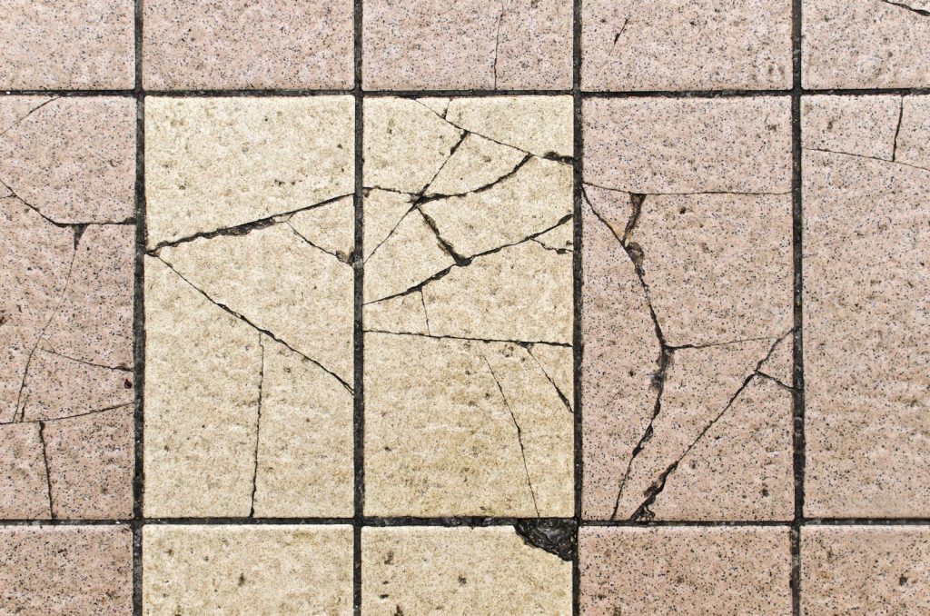 cracked tile flooring