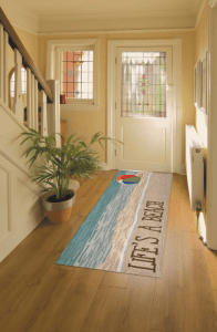Beach design on rug