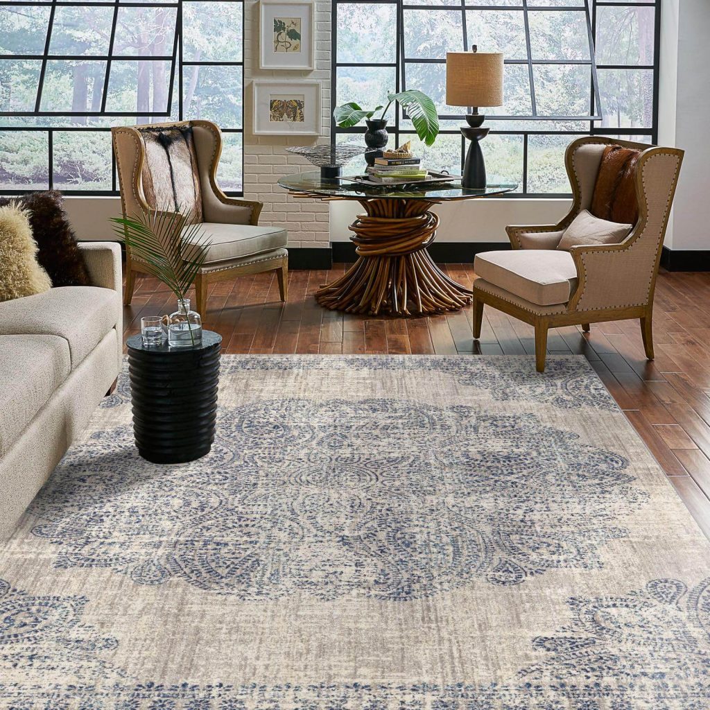 Karastan area rug in living room