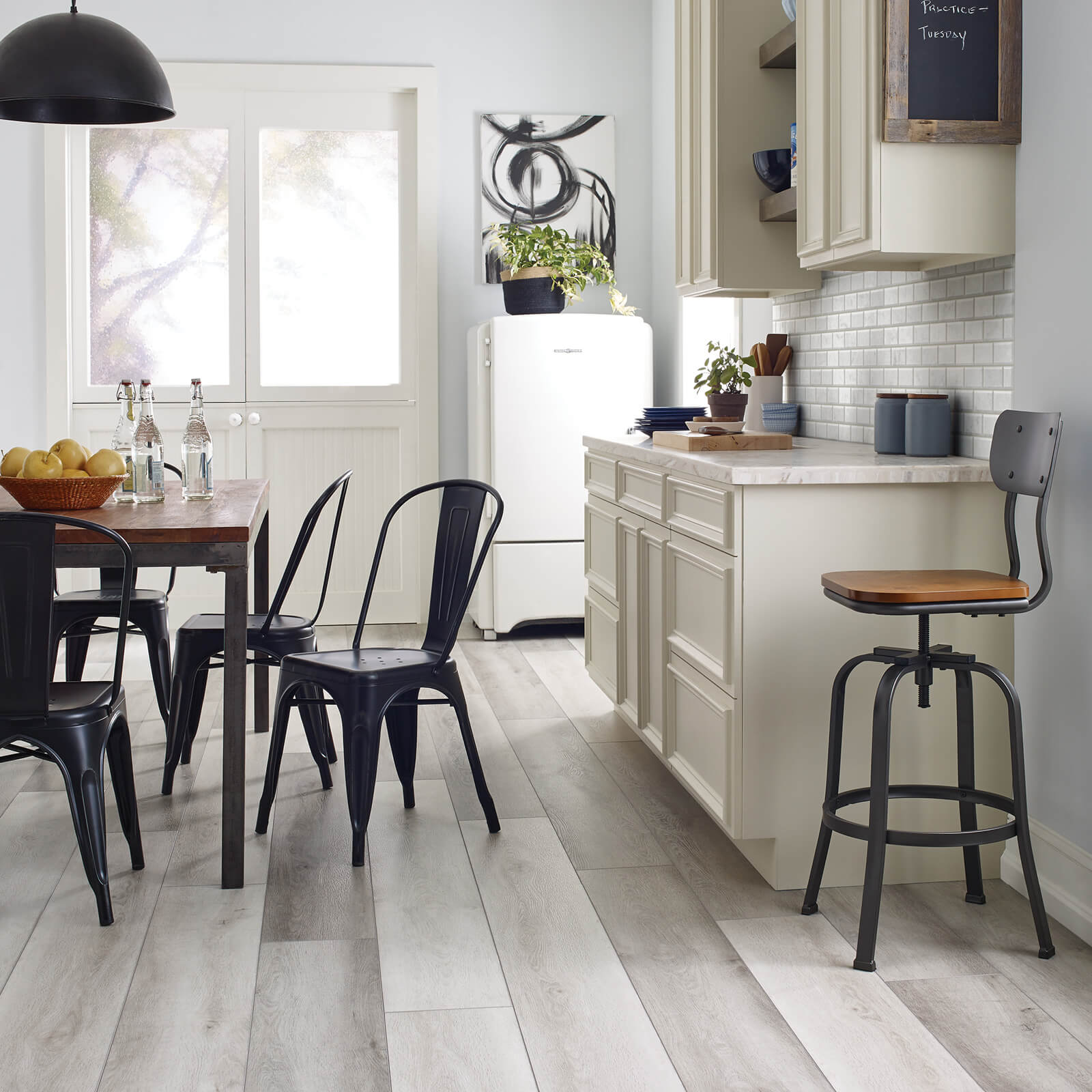 FarmhouseKitchen-Chateau-2x4Beveled-CS58P-150-BiancoCarrara-5U133-TitanHDPlus-2202V-5037-ModernOak-V2002-H_1600x1600 vinyl flooring in kitchen | Dolphin Carpet & Tile