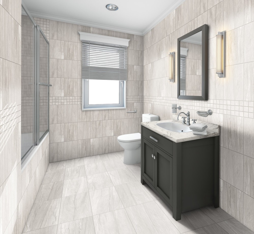 LindenPoint_RES_01 tile in bathroom | Dolphin Carpet & Tile