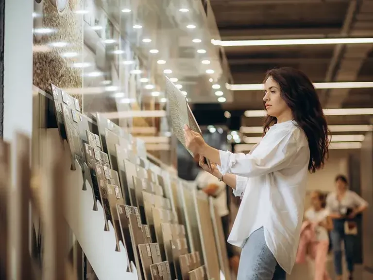 Real Estate Agent Shopping for Flooring In Showroom | Dolphin Carpet & Tile