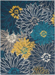 nourison passion blue floral area rug