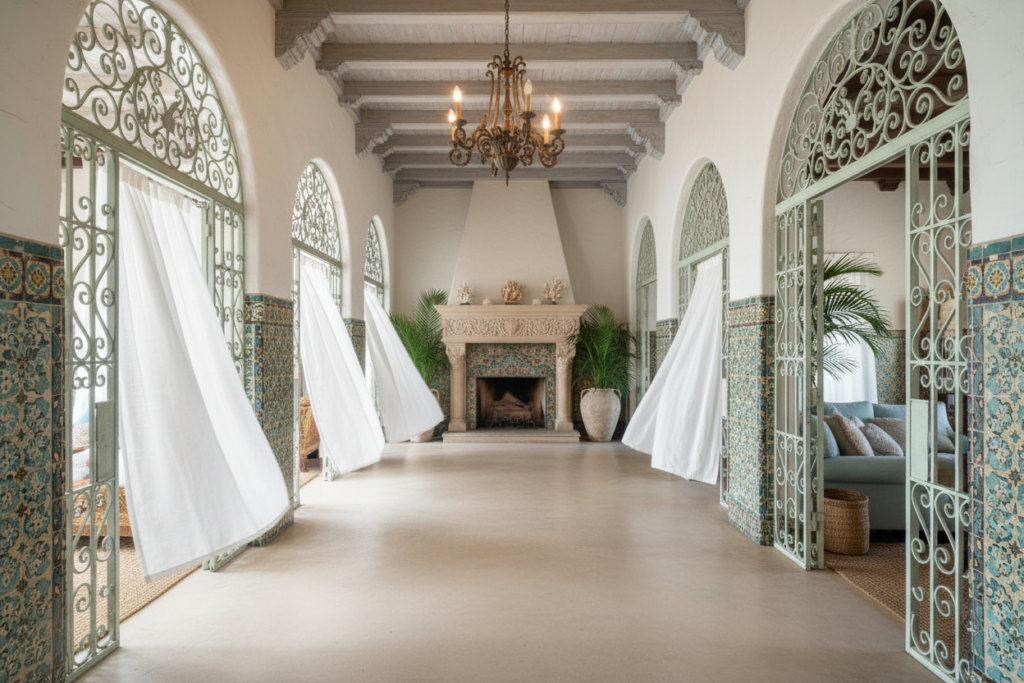Vintage Mediterranean interior design from Dolphin Carpet & Tile