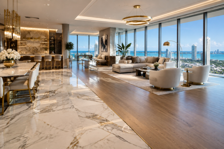 Luxury high rise condos and flooring in Miami, FL
