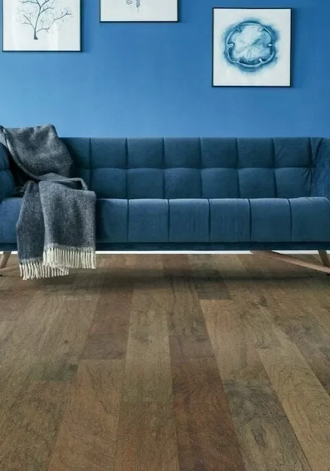 hickory-hardwood-floors-in-living-room-portrait Living Room Hardwood | Dolphin Carpet & Tile