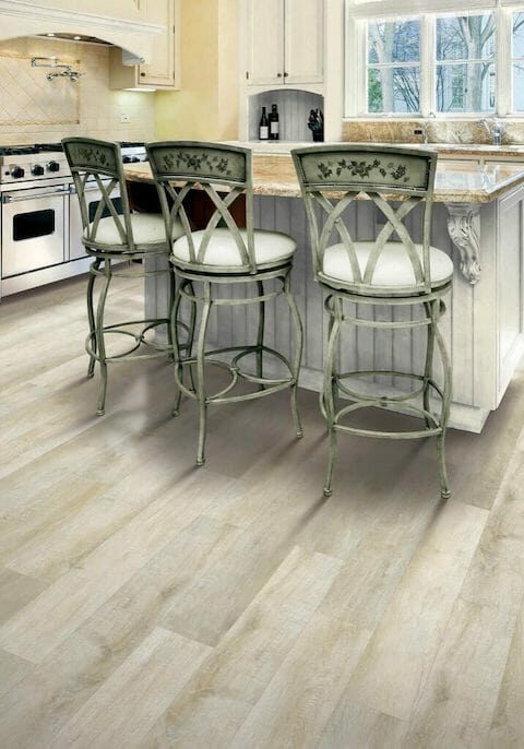 Light colored hardwood in kitchen