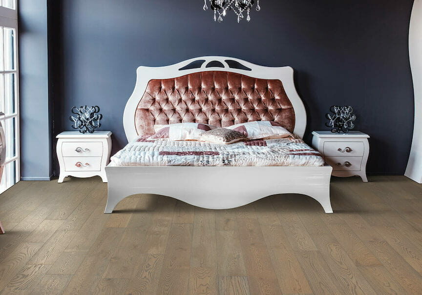 Mohawk maple hardwood flooring in bedroom